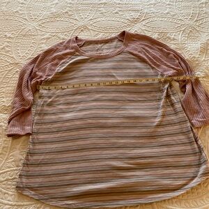 Sonoma Woman’s baseball style shirt pink Tan XXL